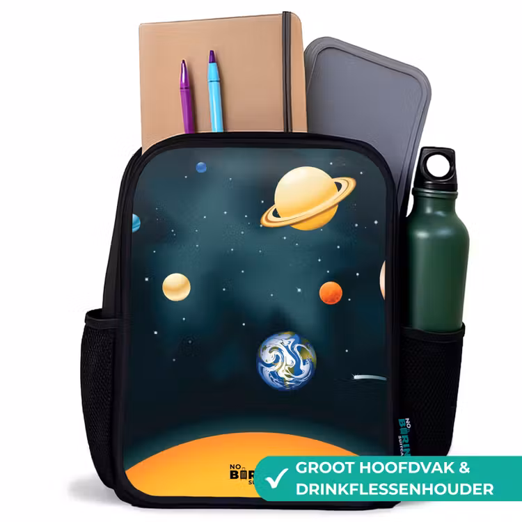 Ruimte met planeten Rugzak - Zwart middel -inhoud_NL