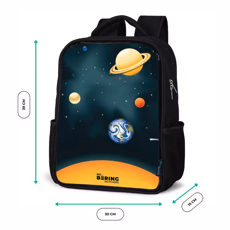 Ruimte met planeten Rugzak - Zwart middel -productfoto_formaten