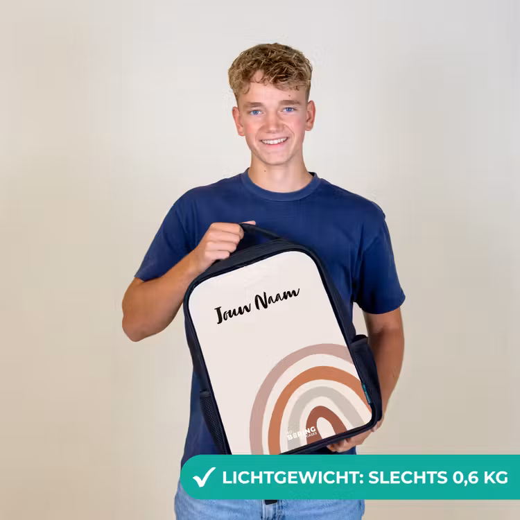 Ruwe regenboog naturel Rugzak - Zwart middel -sfeer7_NL