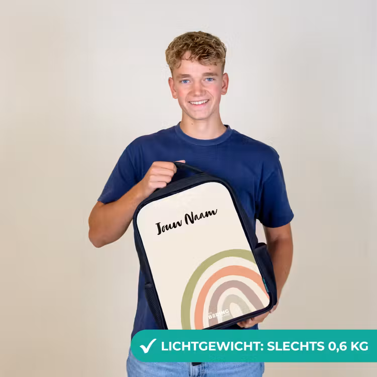 Ruwe regenboog pastel Rugzak - Zwart middel -sfeer7_NL