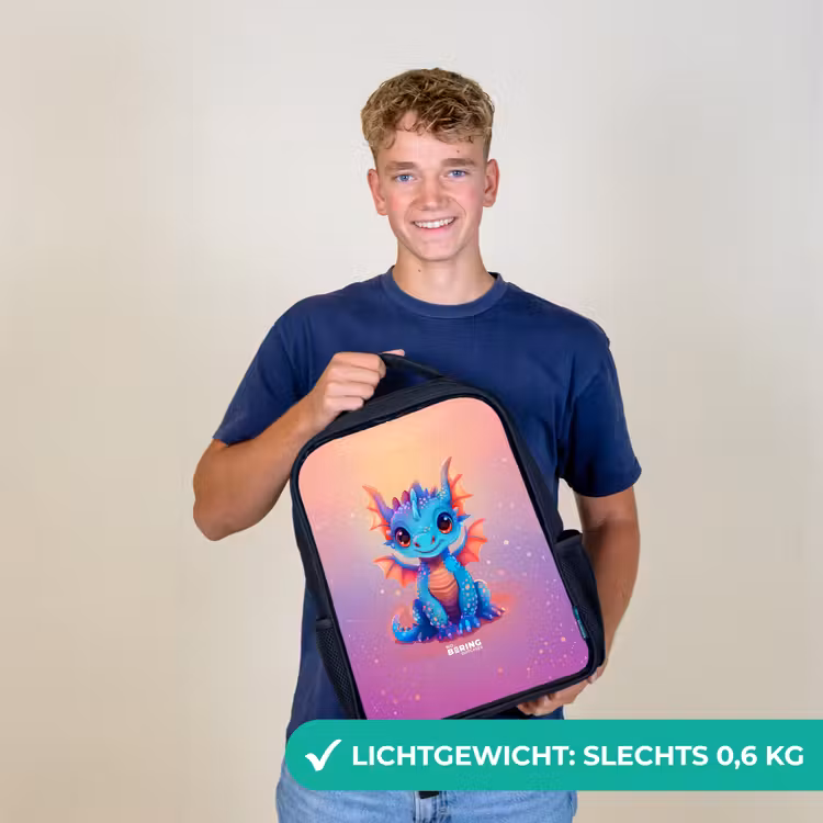 Schattige baby draak Rugzak - Zwart middel -sfeer7_NL