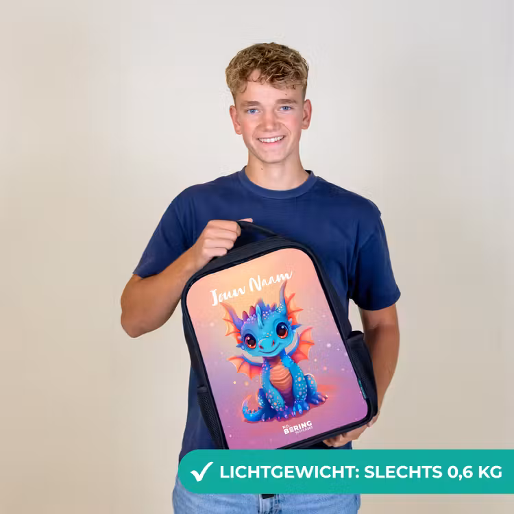 Schattige baby draak Rugzak - Zwart middel -sfeer7_NL