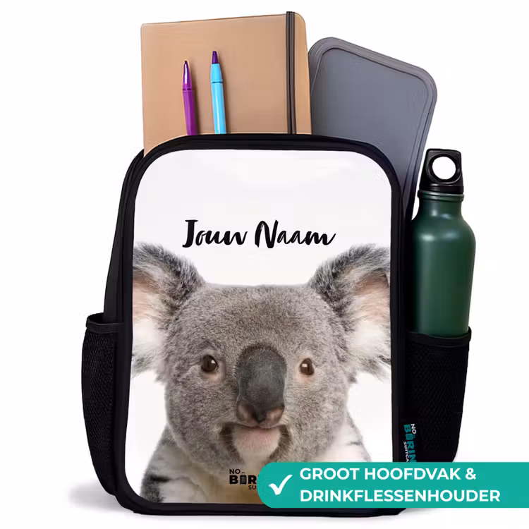 Schattige Koala Beer Rugzak - Zwart middel -inhoud_NL