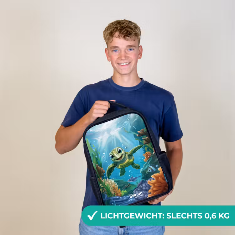 Groene schildpad aan het zwemmen Rugzak - Zwart middel -sfeer7_NL