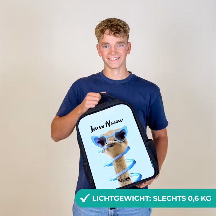 Sierk Struisvogel Blauw Rugzak - Zwart middel -sfeer7_NL