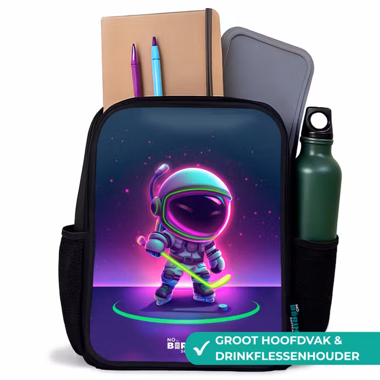 Space hockey Rugzak - Zwart middel -inhoud_NL
