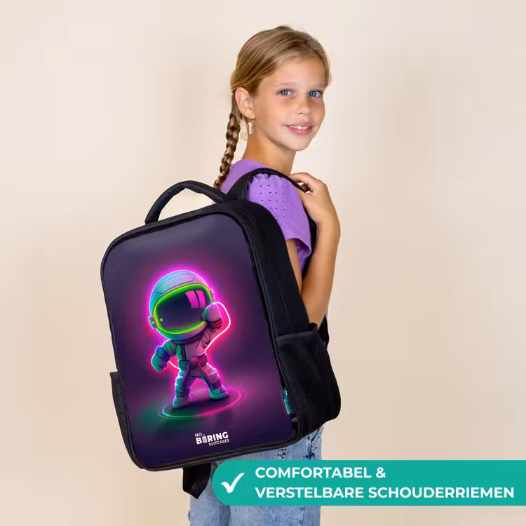 Space karate neon Rugzak - Zwart middel -sfeer6_NL