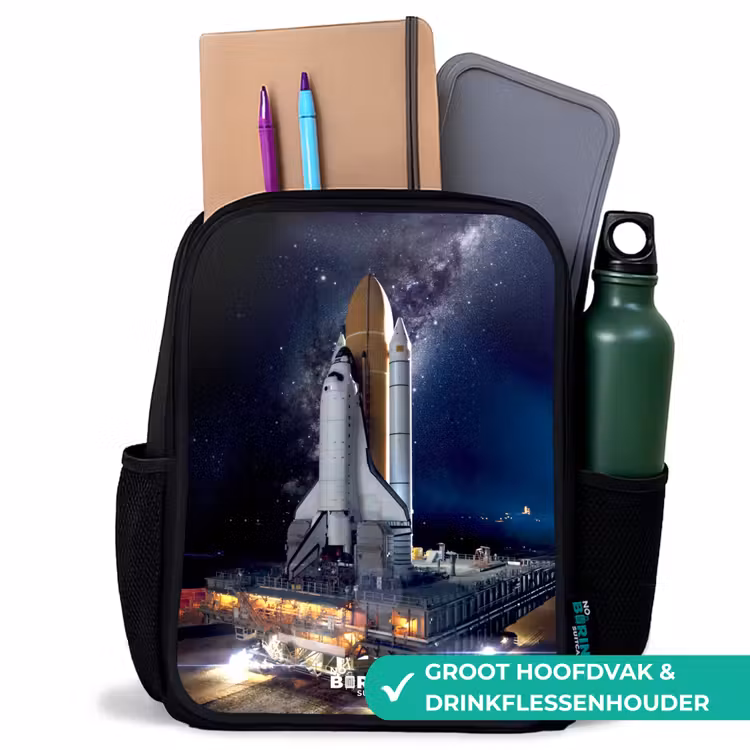 Spaceshuttle die kan opstijgen Rugzak - Zwart middel -inhoud_NL