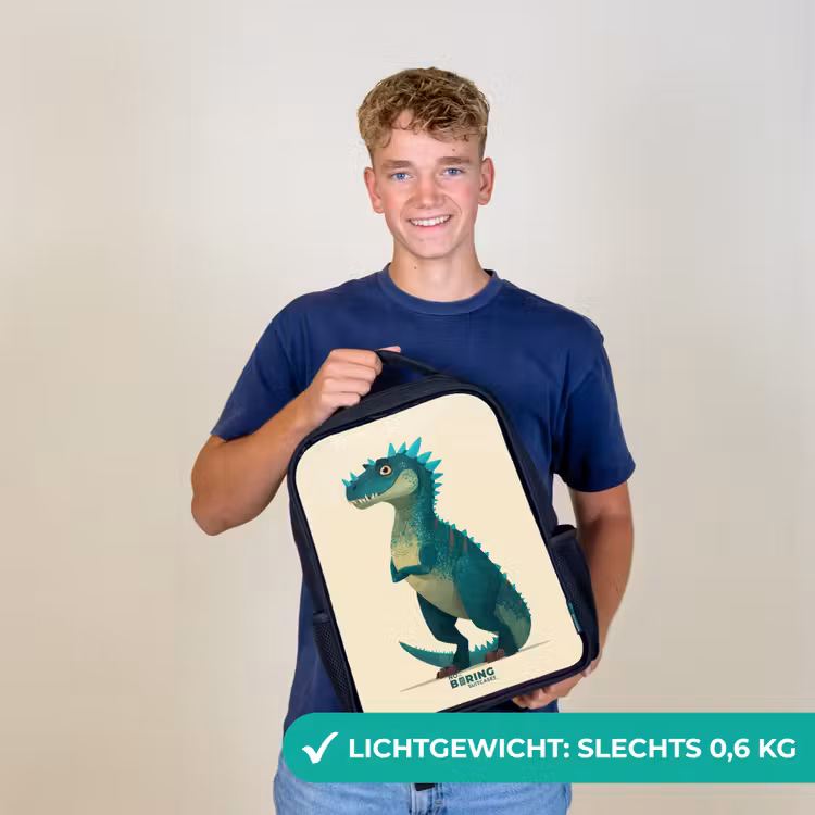 Spiky dino met vriendelijke blik Rugzak - Zwart middel -sfeer7_NL