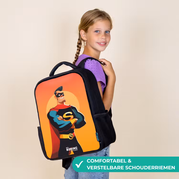 Sunny superhero Rugzak - Zwart middel -sfeer6_NL