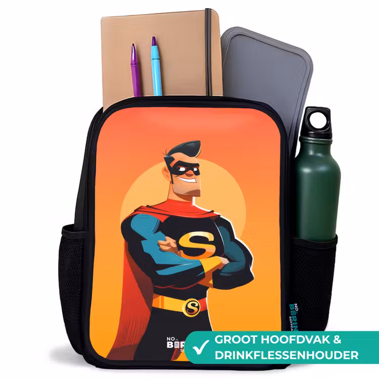 Sunny superhero Rugzak - Zwart middel -inhoud_NL