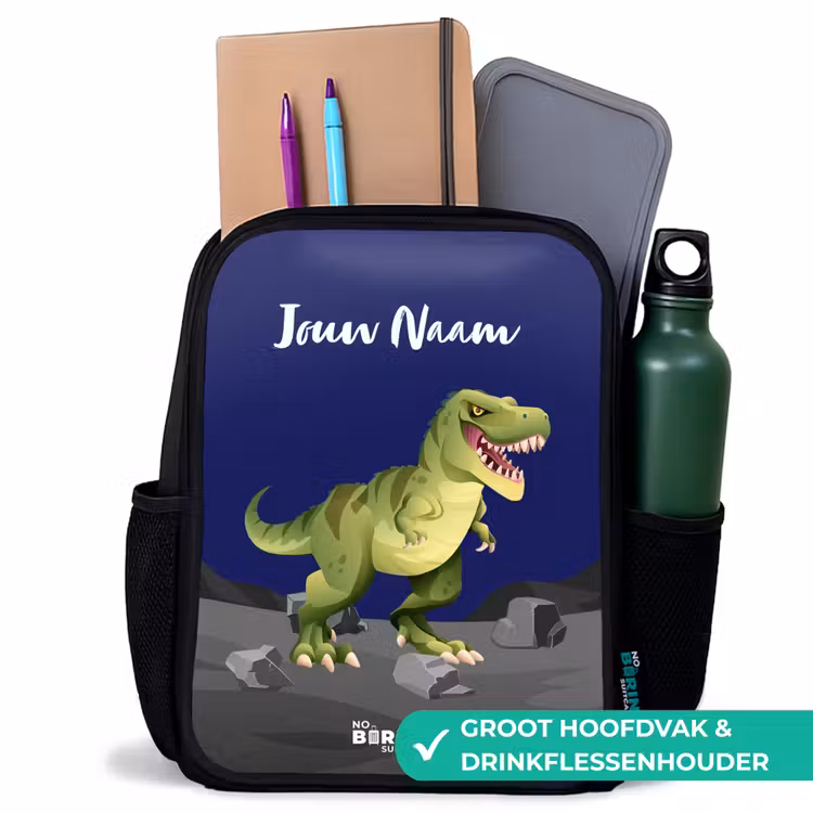 Tjibbe T-Rex Rugzak - Zwart middel -inhoud_NL