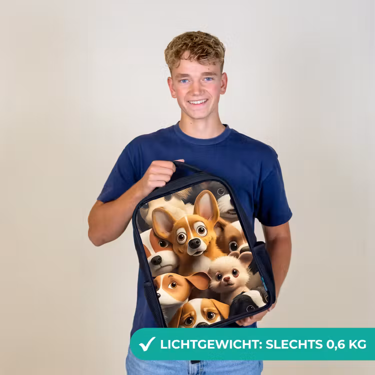 Vrolijke Hondjes Rugzak - Zwart middel -sfeer7_NL