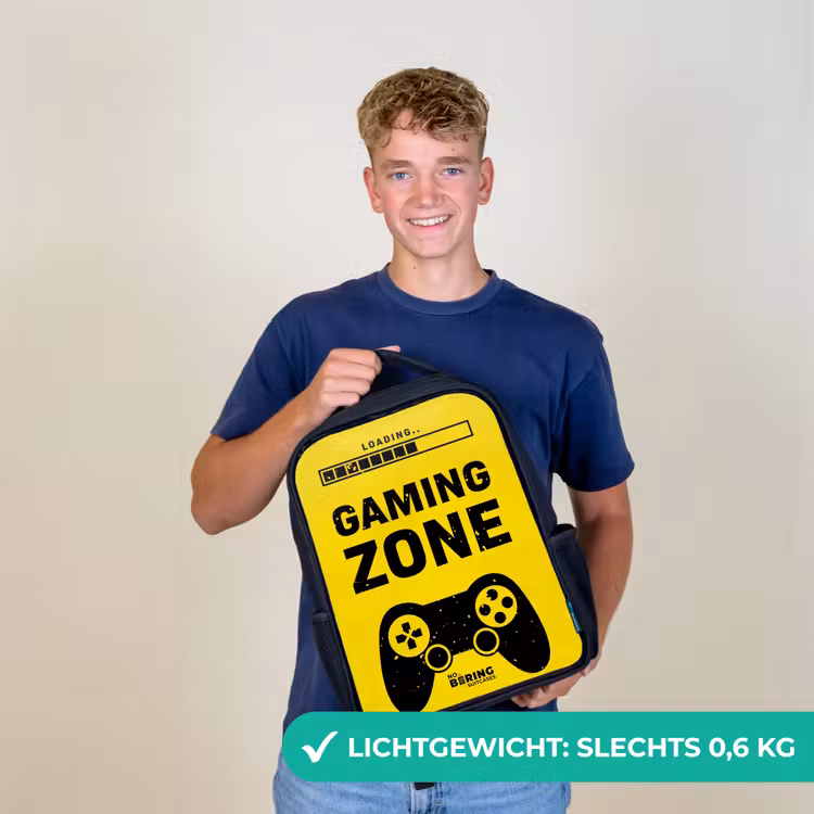 Zwart-geel met gaming zone Rugzak - Zwart middel -sfeer7_NL