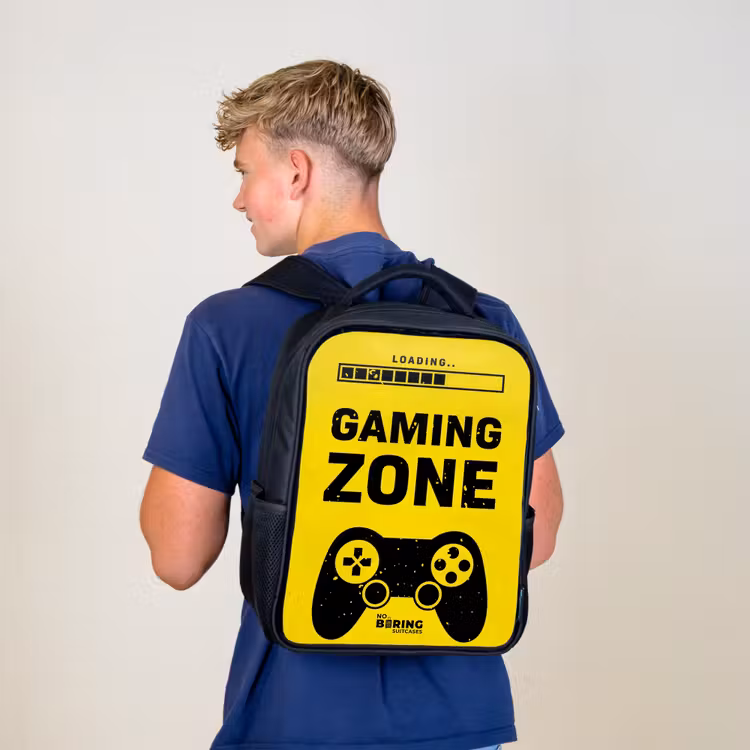 Zwart-geel met gaming zone Rugzak - Zwart middel -sfeer8