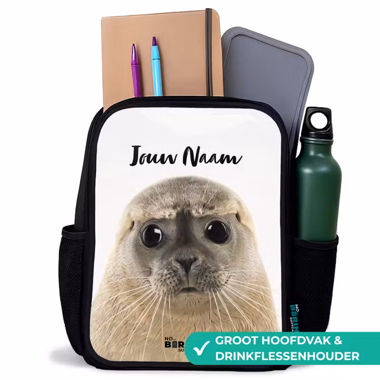 Zyon Zeehond Rugzak - Zwart middel -inhoud_NL