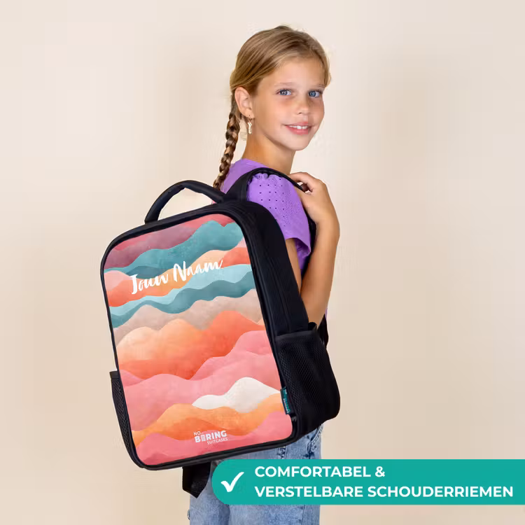 Abstracte golven Rugzak - Zwart middel -sfeer6_NL