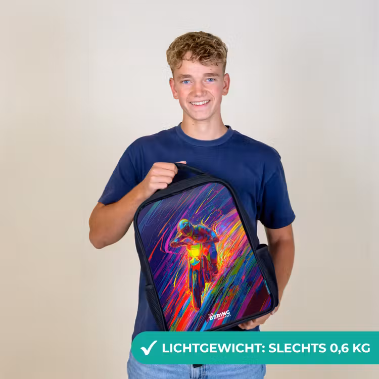 Crossmotor - Neonkleuren - Lijnen - Helm Rugzak - Zwart middel -sfeer7_NL