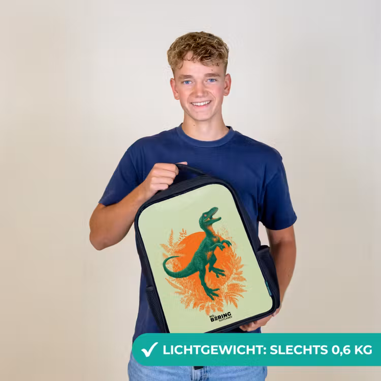 Dino - Natuur - Groen Rugzak - Zwart middel -sfeer7_NL