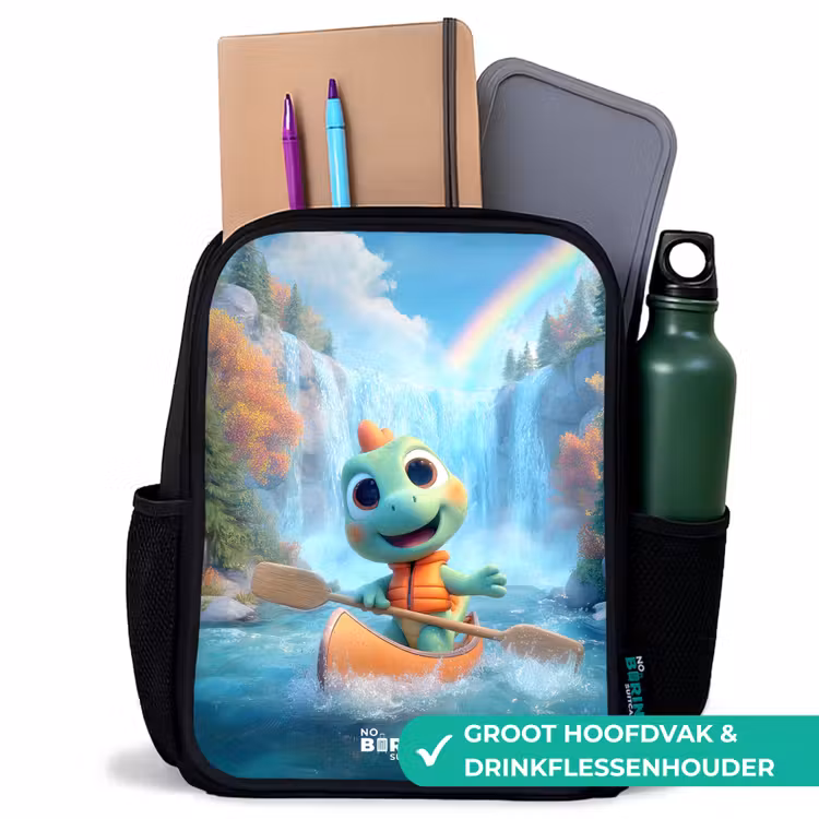 Dino - Natuur - Waterval Rugzak - Zwart middel -inhoud_NL