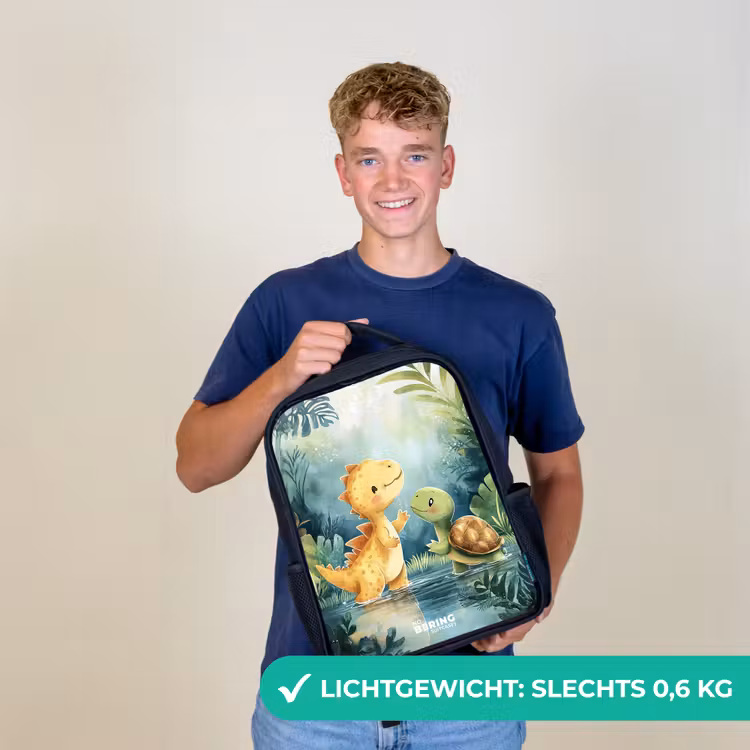 Dino - Schildpad - Jungle Rugzak - Zwart middel -sfeer7_NL