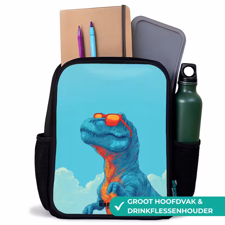 Dino - Zonnebril - Blauw Rugzak - Zwart middel -inhoud_NL