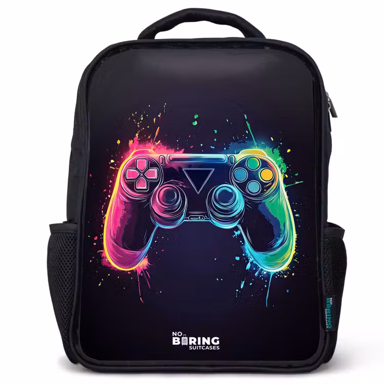 Game - Controller - Kleurrijk Rugzak - Zwart middel -3d