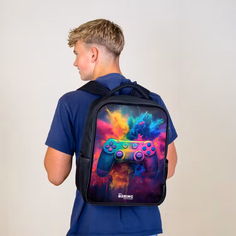 Game - Controller - Kleurrijk - Explosie Rugzak - Zwart middel -sfeer8