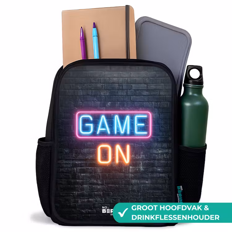 Game - Letters - Neon Rugzak - Zwart middel -inhoud_NL