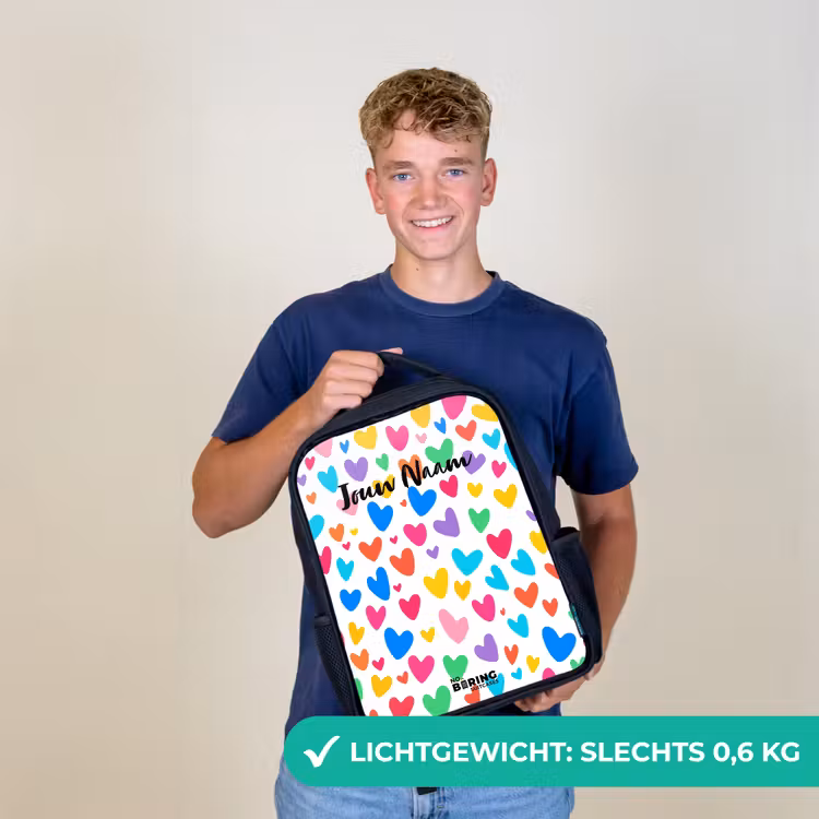 Gekleurde hartjes Rugzak - Zwart middel -sfeer7_NL