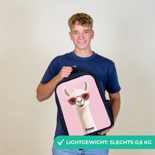 Lama - Wit - Zonnebril - Wimpers Rugzak - Zwart middel -sfeer7_NL