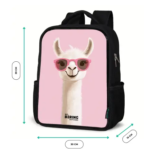 Lama - Wit - Zonnebril - Wimpers Rugzak - Zwart middel -productfoto_formaten