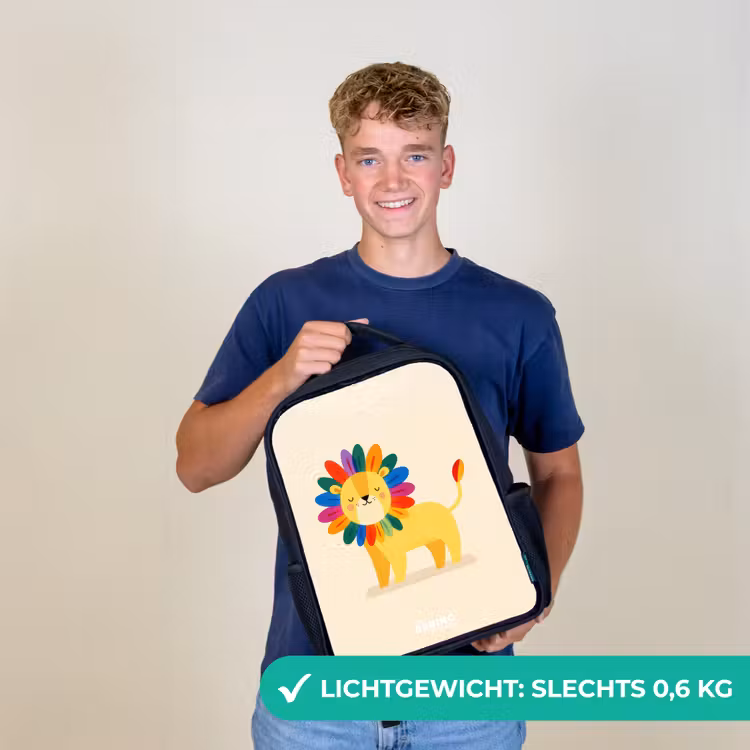 Leeuw - Manen - Kleurrijk Rugzak - Zwart middel -sfeer7_NL