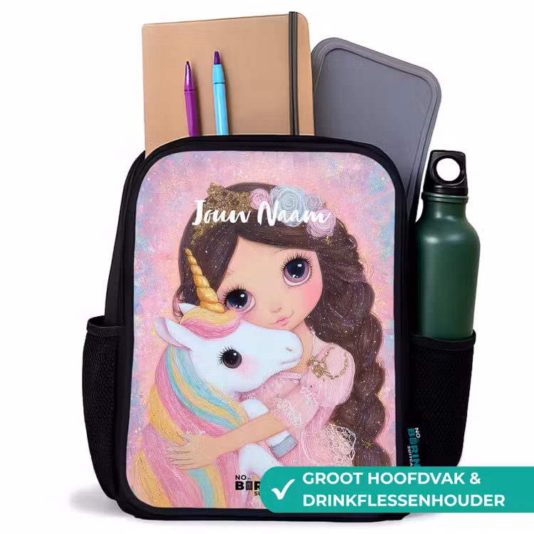 Meisje - Eenhoorn - Glitter Rugzak - Zwart middel -inhoud_NL