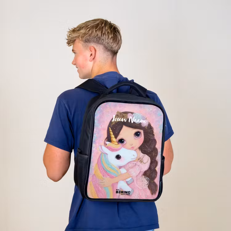 Meisje - Eenhoorn - Glitter Rugzak - Zwart middel -sfeer8