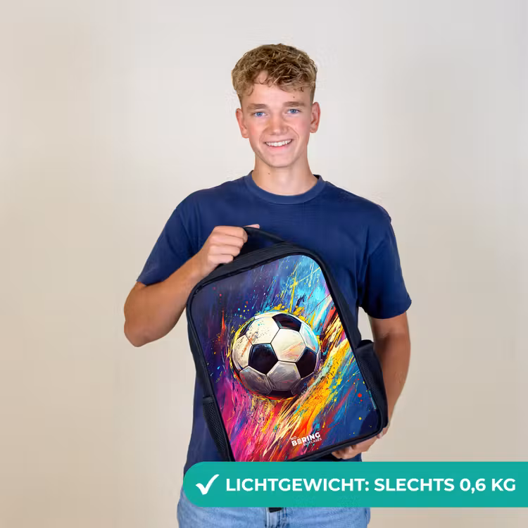 Neon - Voetbal - Kleurrijk Rugzak - Zwart middel -sfeer7_NL