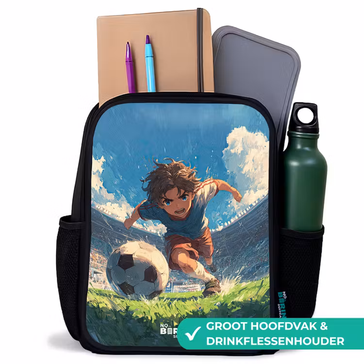 Stadion - Voetbal - Jongen Rugzak - Zwart middel -inhoud_NL