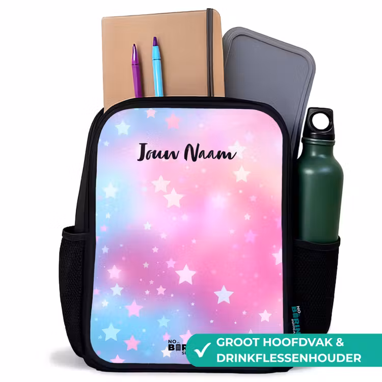 Sterren - Roze - Blauw Rugzak - Zwart middel -inhoud_NL