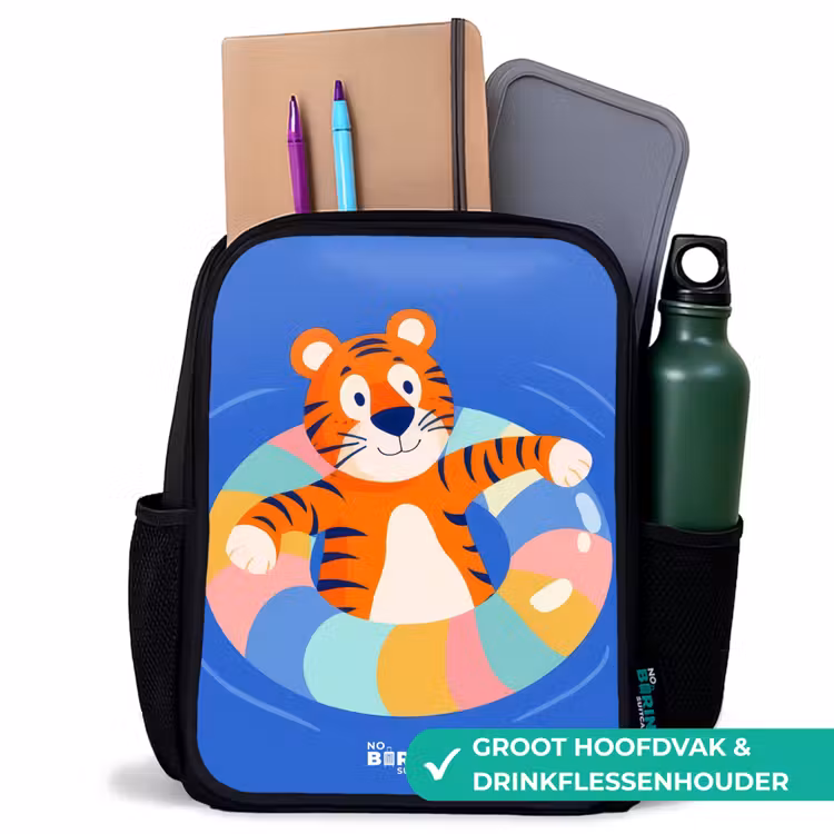 Tijger - Zwemband - Water Rugzak - Zwart middel -inhoud_NL