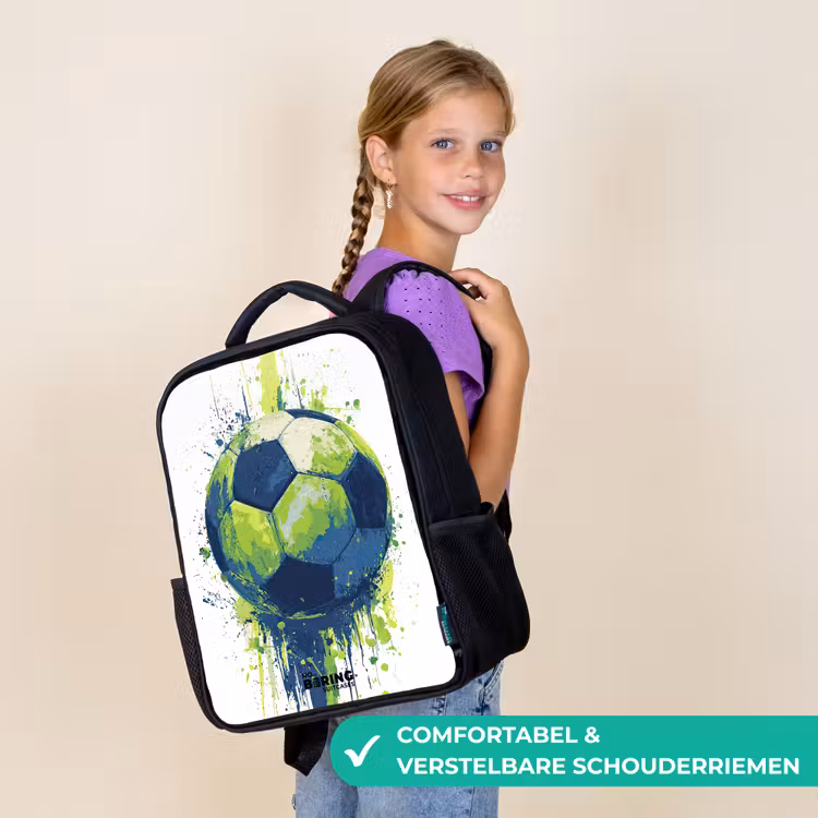 Voetbal - Verf - Groen - Blauw Rugzak - Zwart middel -sfeer6_NL