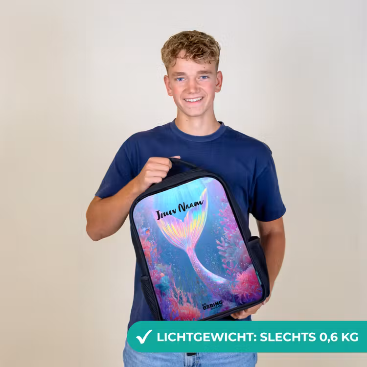 Zeemeermin - Koraal - Water Rugzak - Zwart middel -sfeer7_NL