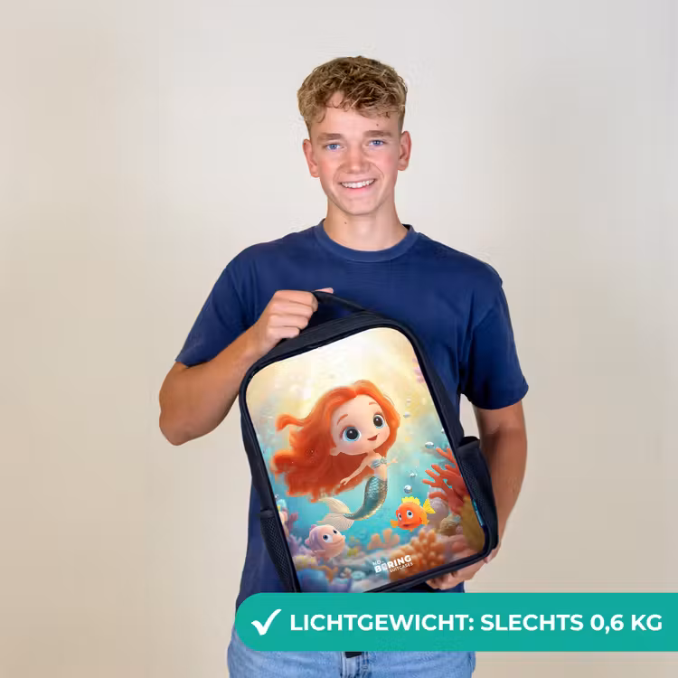 Zeemeermin - Vissen - Koraal Rugzak - Zwart middel -sfeer7_NL