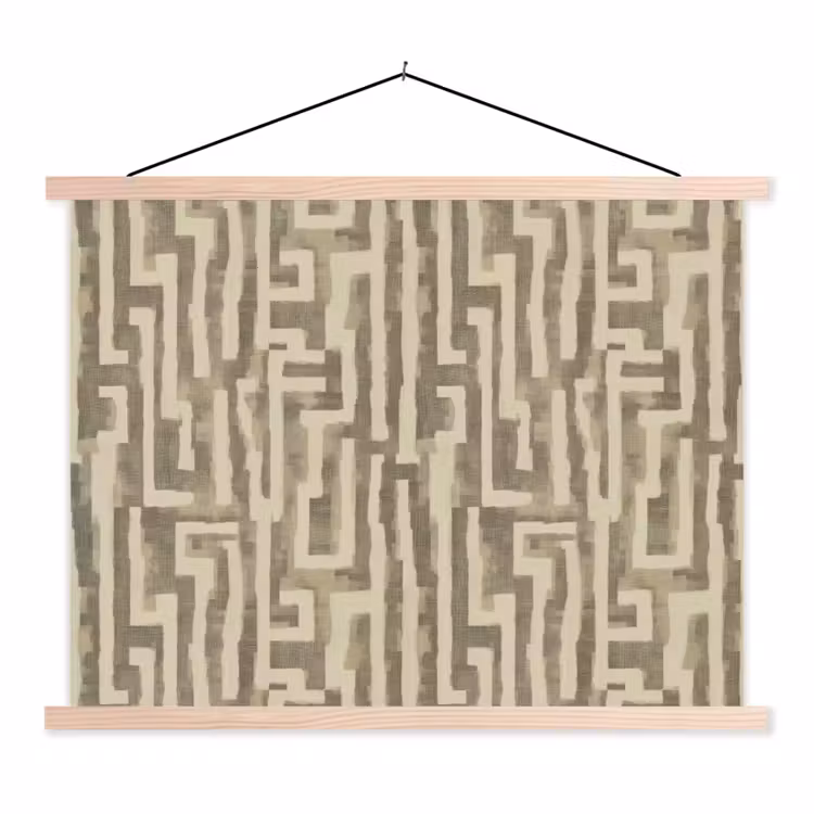 Abstract - Geometrisch - Groen textielposter latten blank klein 122 -3d