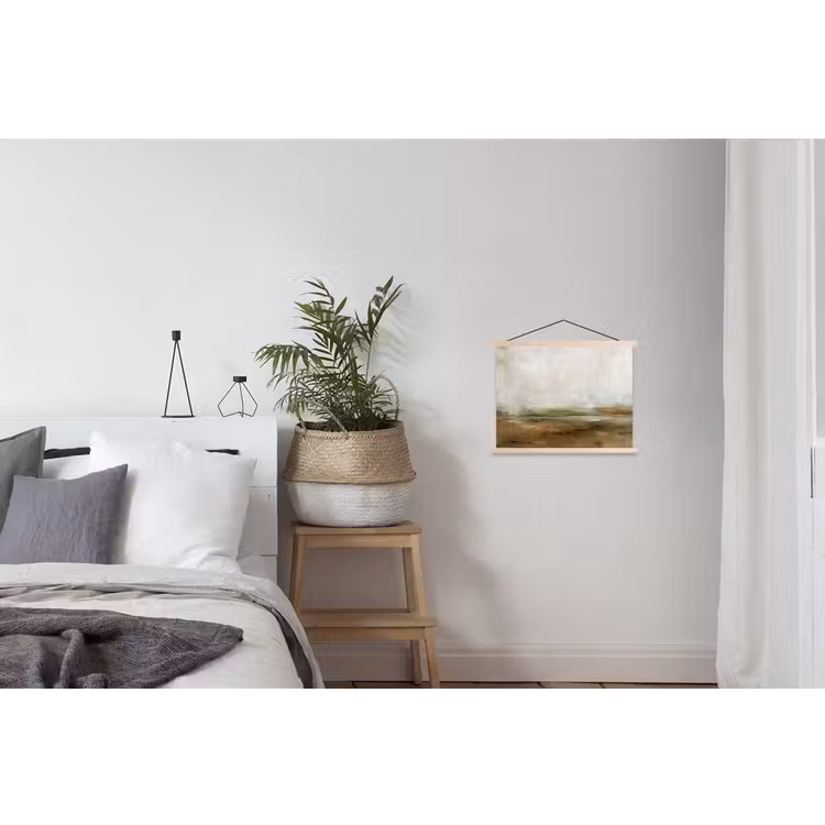 Abstract - Landschap - Natuur - Beige - Bruin textielposter latten blank klein -woonkamer