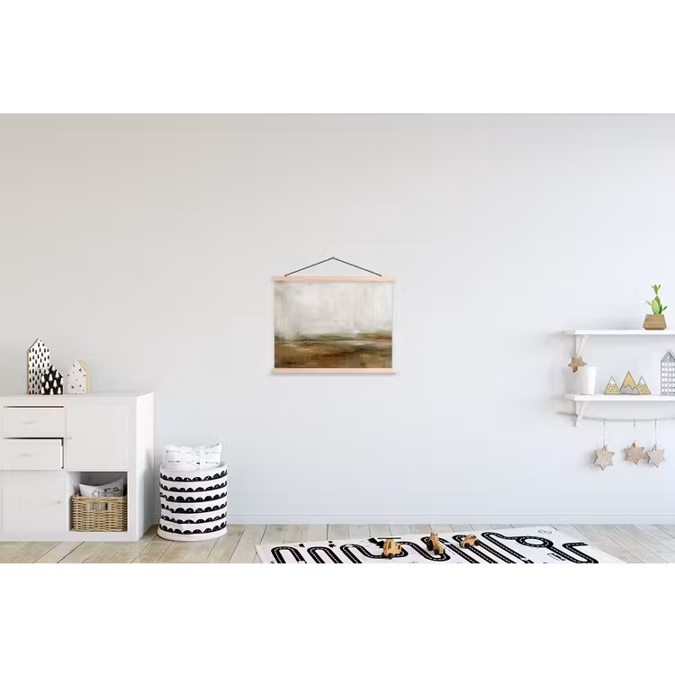 Abstract - Landschap - Natuur - Beige - Bruin textielposter latten blank klein -kinderkamer