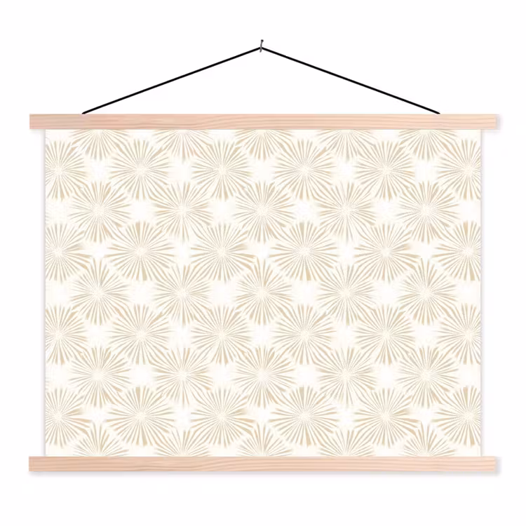 Abstract - Motief - Beige textielposter latten blank klein 122 -3d