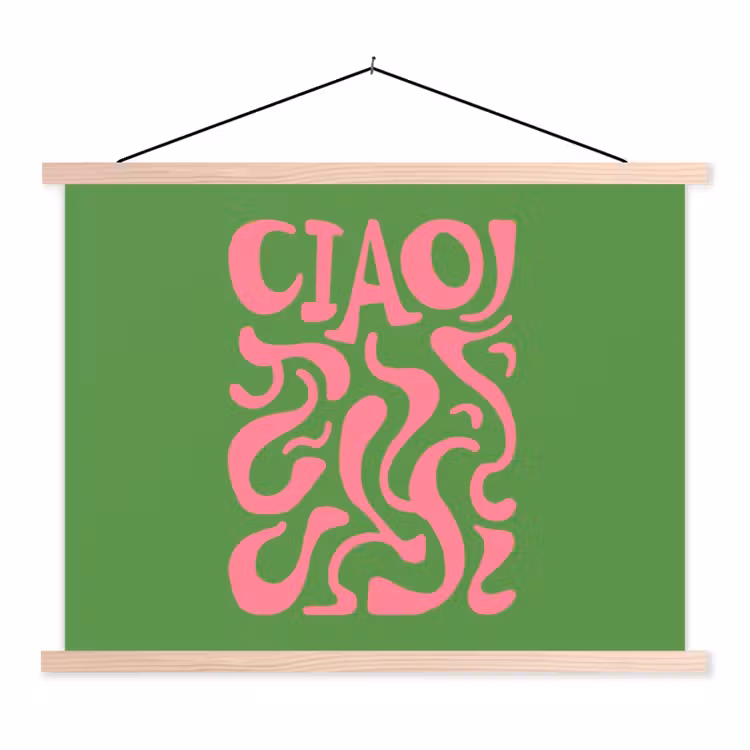 Abstract - Roze - Ciao - Vormen textielposter latten blank klein -3d