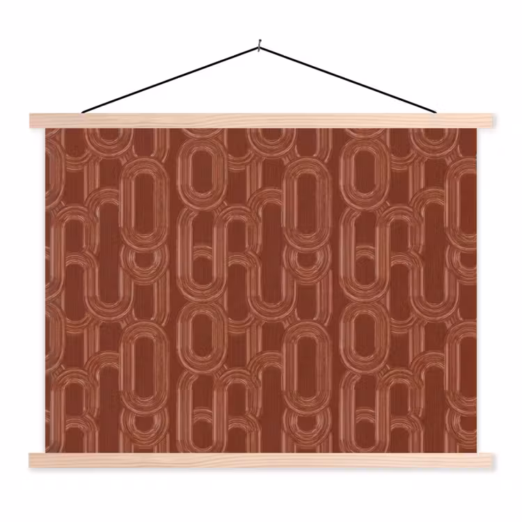 Abstract - Textuur - Bruin textielposter latten blank klein 122 -3d