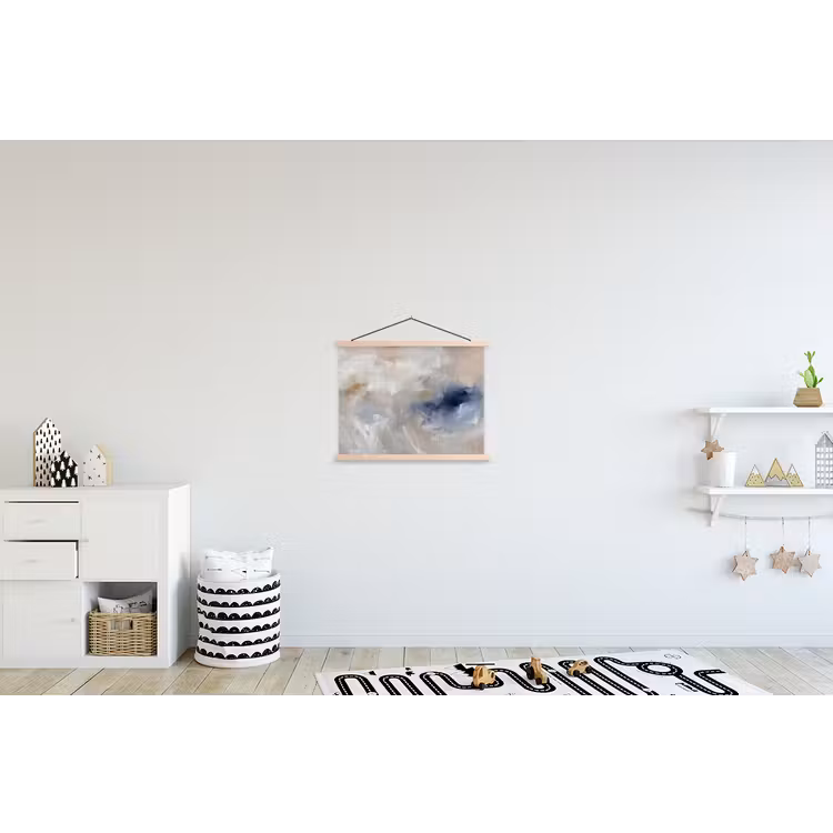 Abstract - Wolken - Sfeer - Modern - Beige textielposter latten blank klein -kinderkamer