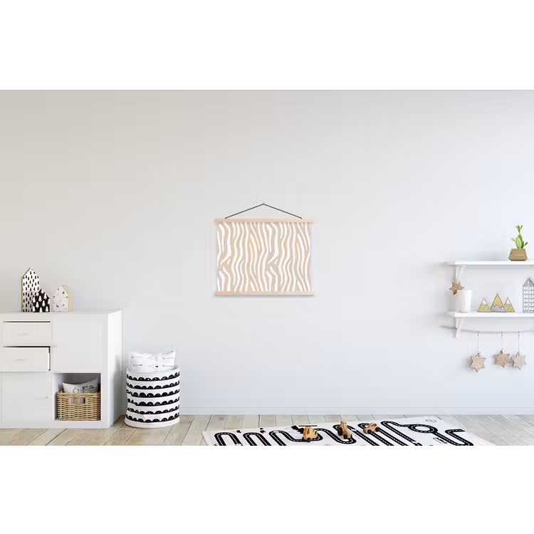 Abstract - Zebra - Beige textielposter latten blank klein 122 -kinderkamer